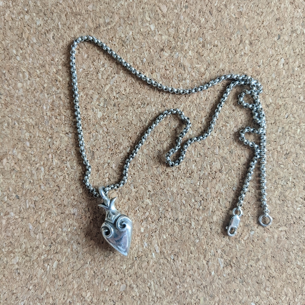 Sterling Rosary Heart Necklace